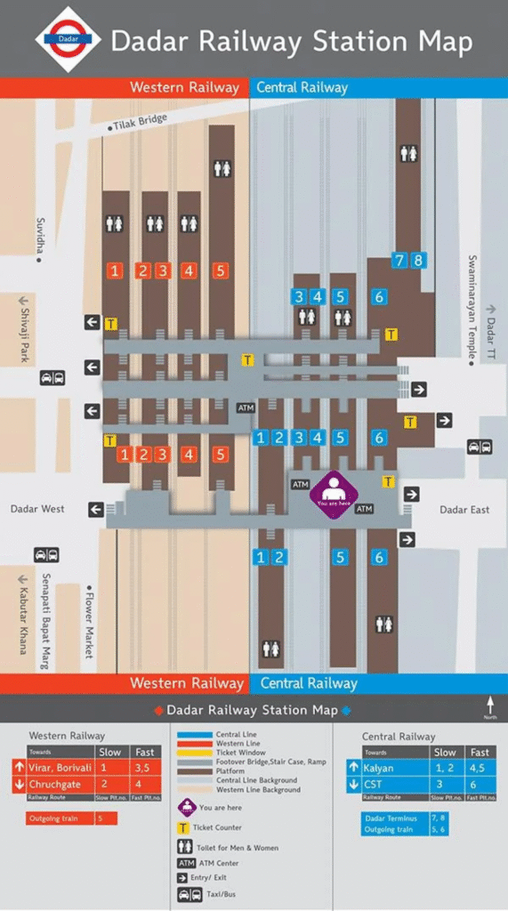 dadar station map