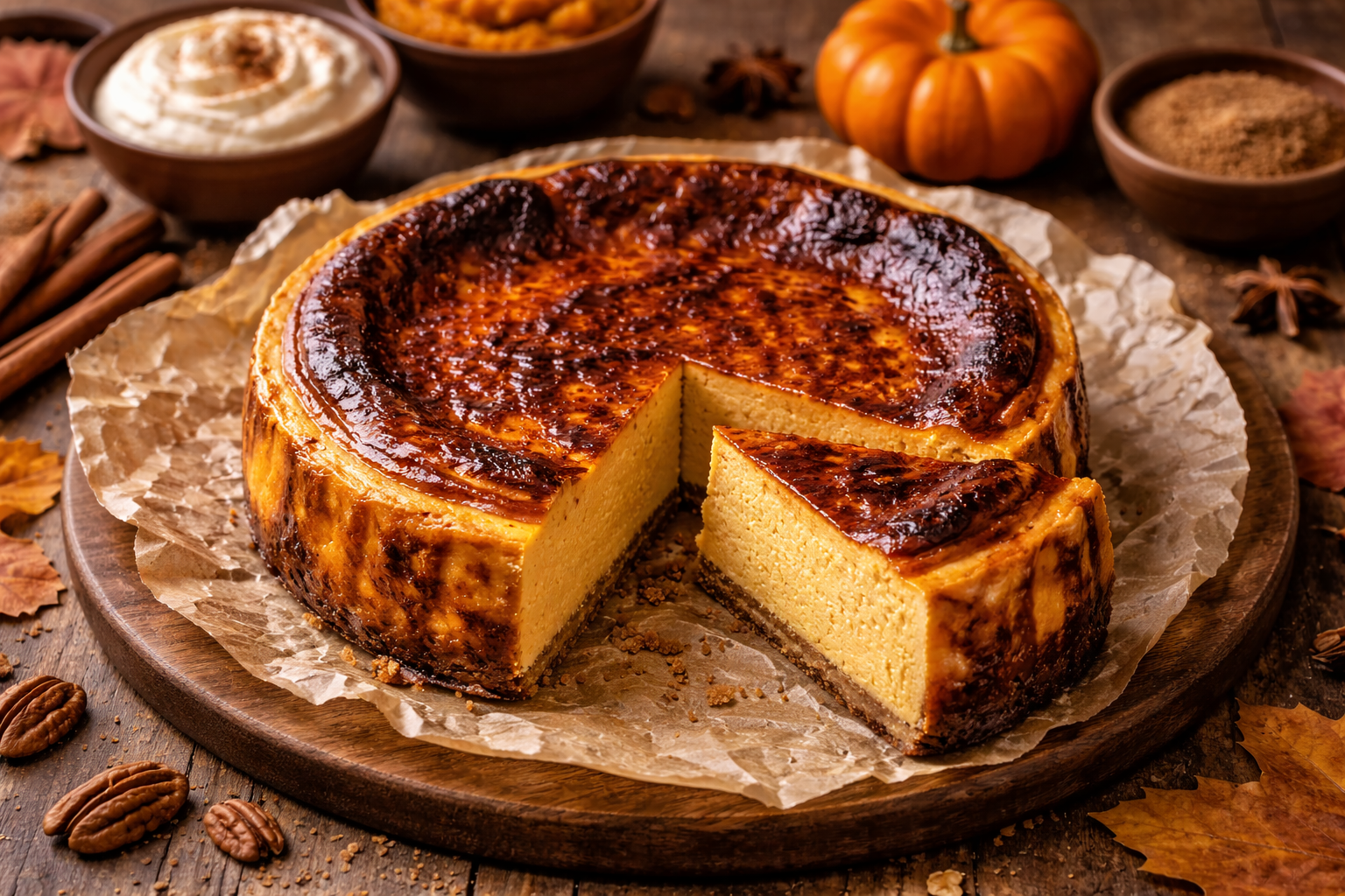 Pumpkin Basque Cheesecake